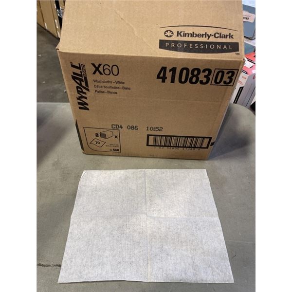 NEW CASE OF WYPALL X60 WASHCLOTHS, 12.5 X 10 INCH EACH, 560 TOTAL CLOTHS