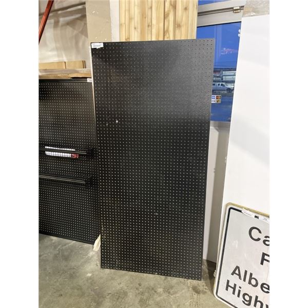 13 NEW BLACK PEGBOARD PANELS, 34 X 73