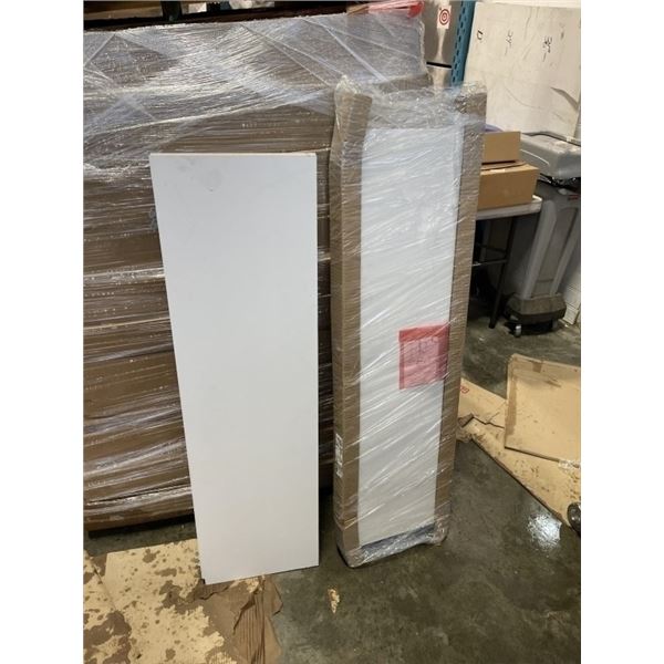 8 NEW WHITE MELAMINE SHELVES, 13 INCH X 54 INCH