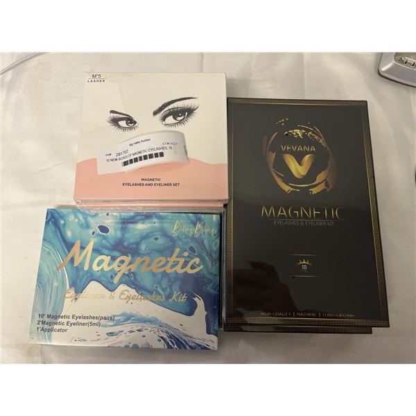 10 NEW BOXES OF MAGNETIC EYELASHES, 10 PAIRS PER BOX