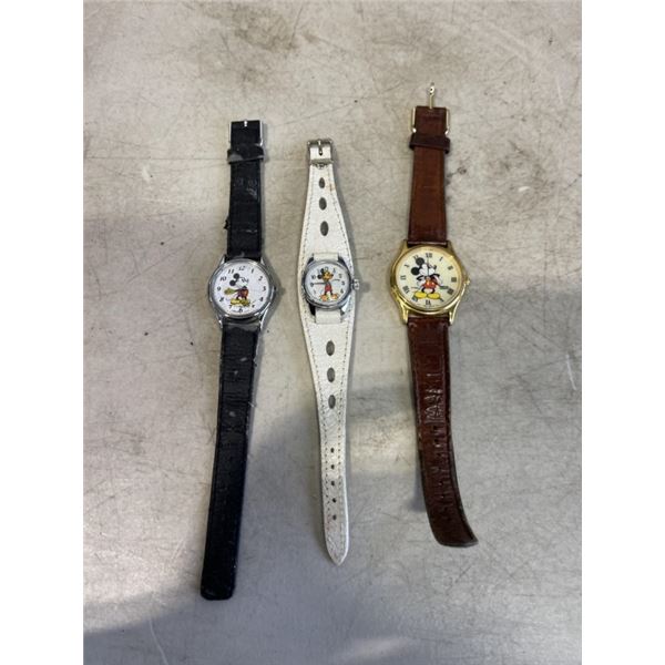3 MICKEY MOUSE WATCHES