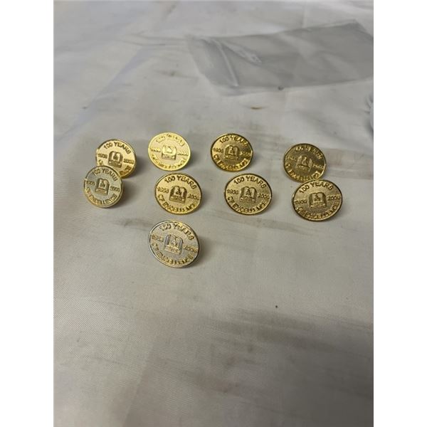 9 GOLD PINS 100 YEARS OF EXCELLENCE 1906-2006 SURREY SCHOOL DISTRICT, AS NEW NEVER USED