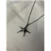 Image 2 : STERLING SILVER CHAIN W/ SS SEASTAR PENDANT NECKLACE MARKED 925