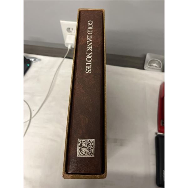 2 - GOLD BANK NOTES, WORLDS FIRST 23 KARAT GOLD BANK NITES W/ BINDER AND BOX