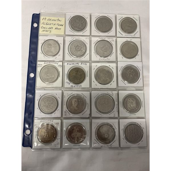 19 EDMONTON AB TRADE DOLLARS FROM 1970S