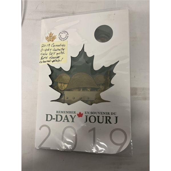 2019 CANADIAN D-DAY COLLECTOR COIN SET WITH BOTH TOONIES