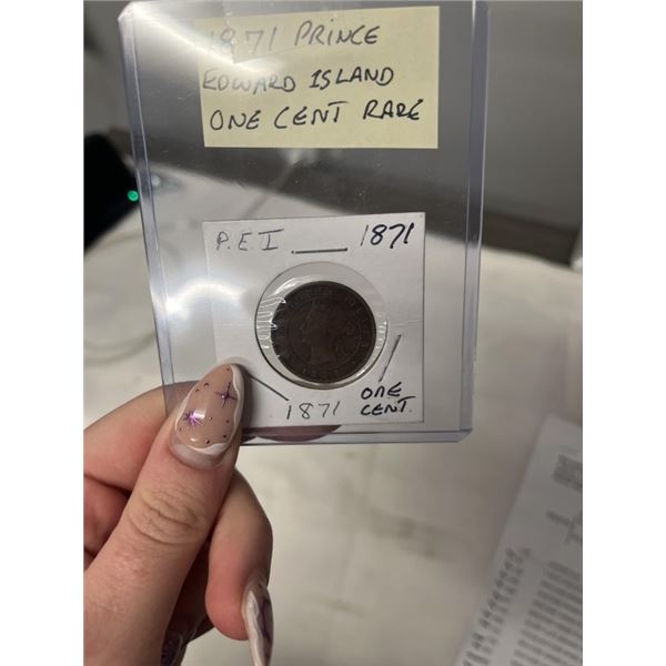 1871 PRINCE EDWARD ISLAND ONE CENT - RARE