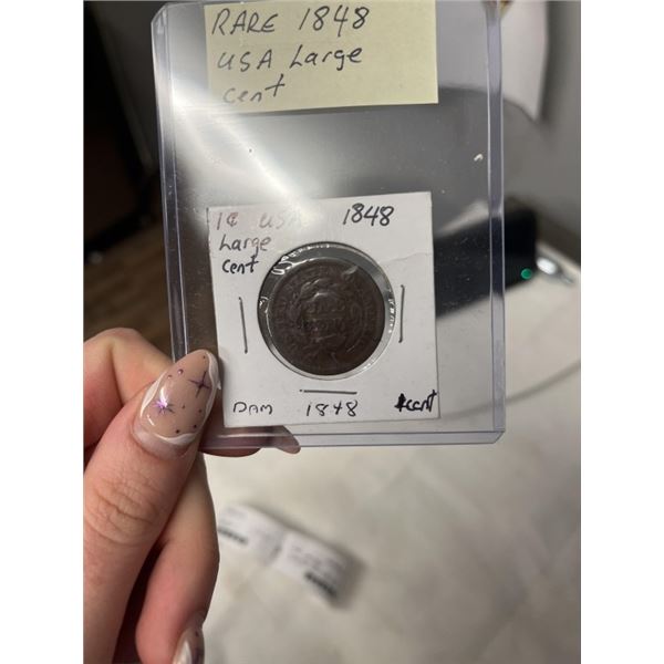 RARE 1848 USA LARGE CENT