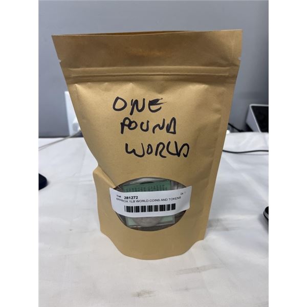 APPROX 1LB WORLD COINS AND TOKENS