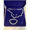 Image 2 : 2 NEW PEARL NECKLACE, EARRINGS AND BRACELET SETS