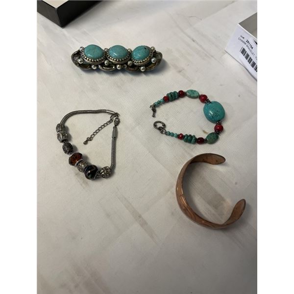 CHARM BRACELET, TURQUOISE AND COPPER BRACELETS