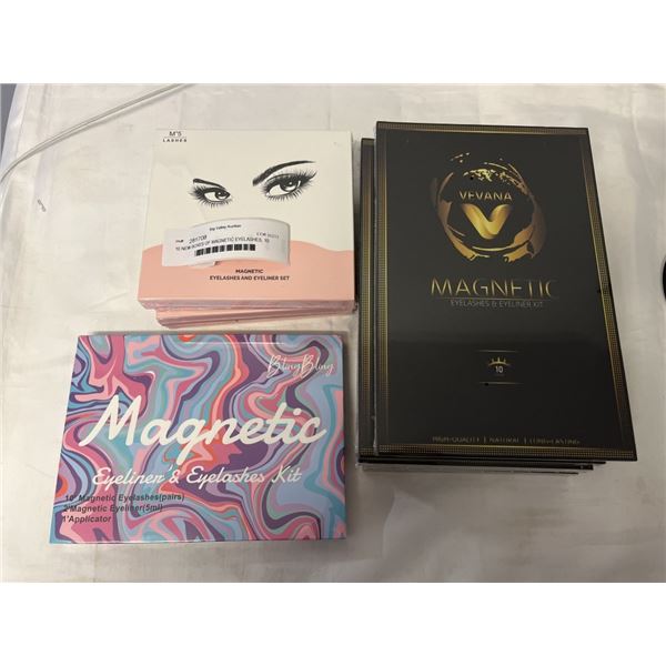 10 NEW BOXES OF MAGNETIC EYELASHES, 10 PAIRS PER BOX