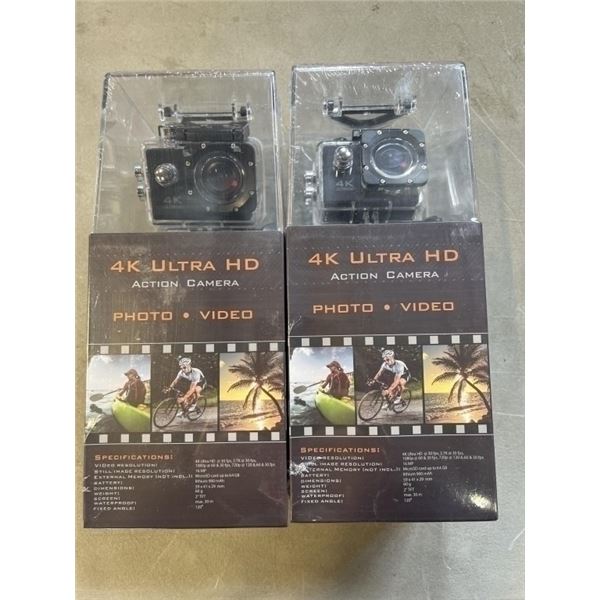 2 NEW 4K ULTRA HD ACTION CAMERAS, 1080P, 60FPS
