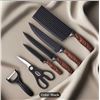 Image 1 : NEW 6PCS PROFESSIONAL STAINLESS STEEL BLACK KITCHEN KNIFE SET