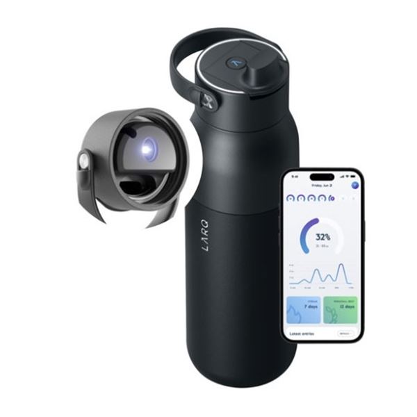 LARQ PURVIS 2 WATER BOTTLE 680ML, OBSIDIAN BLACK