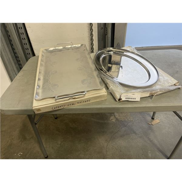 2 LARGE SERVING PLATTERS