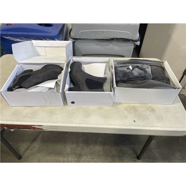 3 PAIRS WOMENS BOOTS SIZE 10