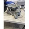 Image 3 : TURTLE BIRD BATH, 2 BLACK TOTES AND LIGHT FIXTURE