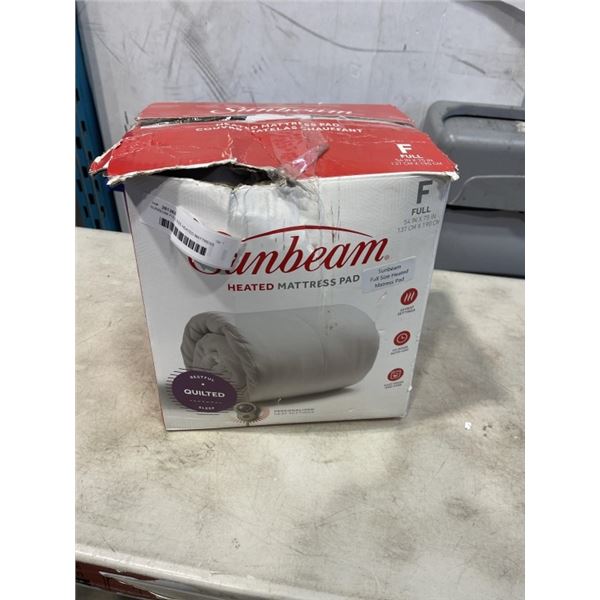 SUNBEAM FULL SIZE HEATED MATTRESS PAD