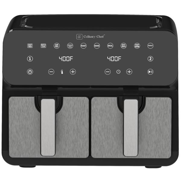 CULINARY CHEF DIGITAL 9.5QT DUAL ZONE AIR FRYER - TESTED WORKING, RETAIL $199