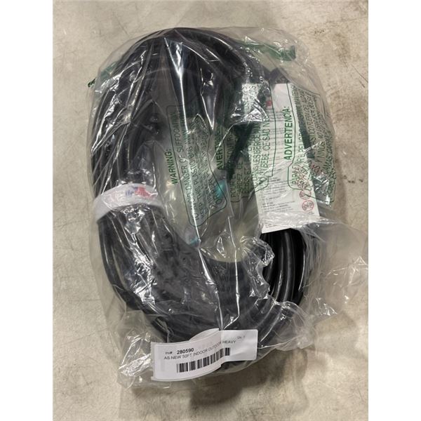 AS NEW 50FT INDOOR OUTDOOR HEAVY DUTY LIGHTED 3 WIRE EXTENSION CORD, BLACK, 14AWG