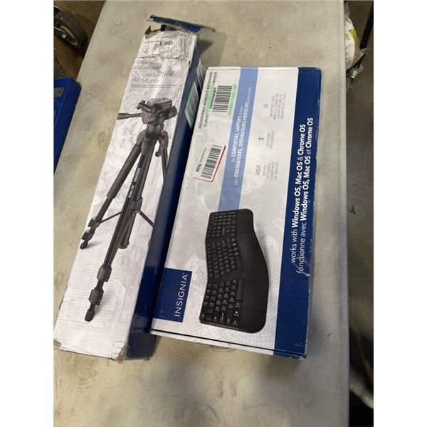 INSIGNIA TRIPOD AND ERGONOMIC WIRELESS KEYBOARD