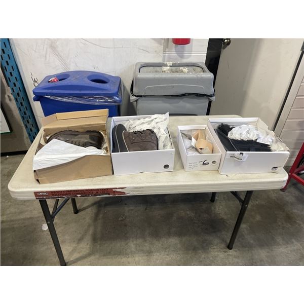 4 PAIRS WOMENS SHOES  SIZE 6 - 3 BOOTS AND 1 HEELS