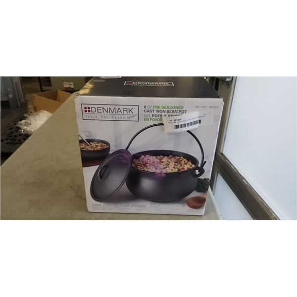 6QT PRE SEASONED CAST IRON BEAN POT
