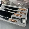 Image 4 : NEW 6PCS PROFESSIONAL STAINLESS STEEL BLACK KITCHEN KNIFE SET