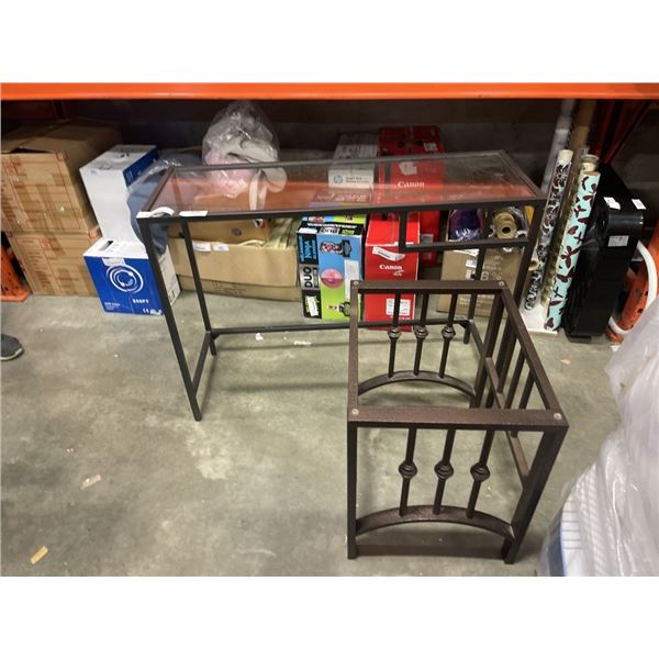 GLASS HALL TABLE AND SIDE TABLE FRAME