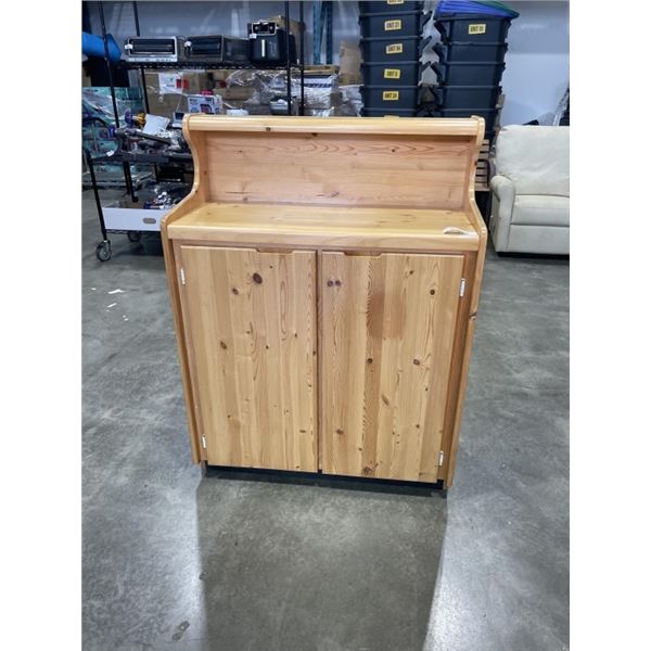 PINE ROLLING KITCHEN CABINET
