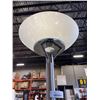 Image 2 : STAINLESS FLOOR LAMP W/ GLASS SHADE