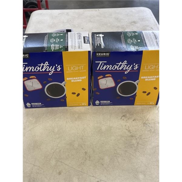 2 BOXES OF TIMOTHY KEURIG CAPSULES, 30 PER PACK