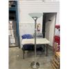 Image 1 : STAINLESS FLOOR LAMP W/ GLASS SHADE