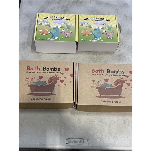2 BATHBOMB GIFT SETS AND 2 KIDS BATHBOMB SETS