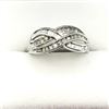 Image 2 : 10KT WHITE GOLD NATURAL DIAMONDS (0.35CT) RING, SIZE 7.25, W/A $2145.00.