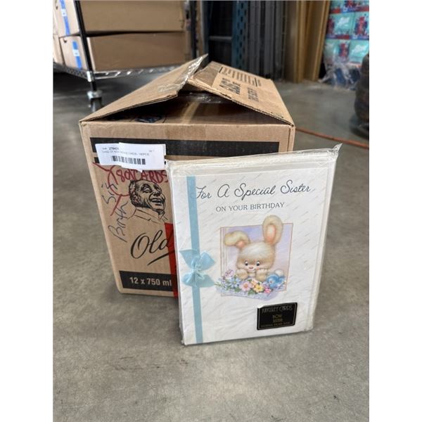 CASE OF NEW VINTAGE CARDS - 180PCS, SISTERS BIRTHDAY