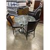 Image 1 : MODERN GLASS TOP TABLE AND 3 CHAIRS