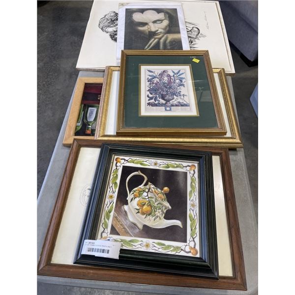 LOT OF FRAMED VINTAGE PRINTS AND 1 CANVAS PRINT