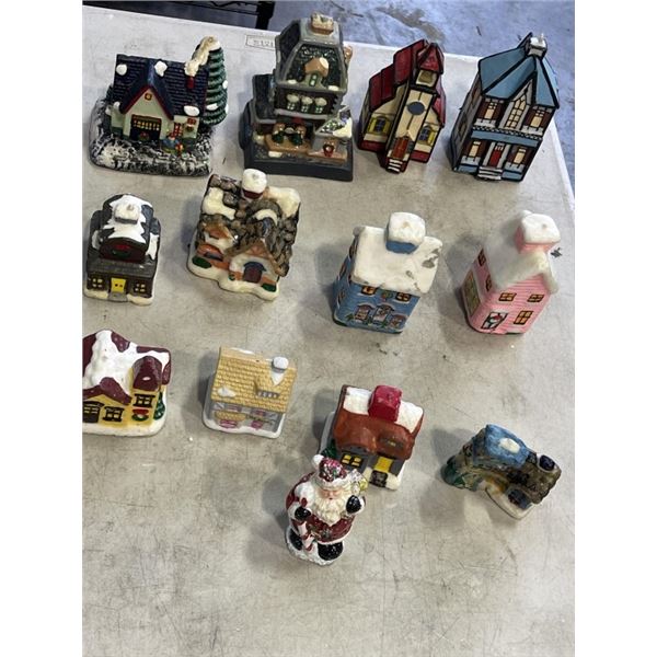 BOX OF CHRISTMAS VILLAGE CANDLES