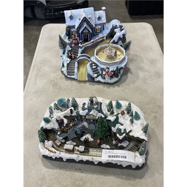 2 BATTERY OPTERATED CHRISTMAS VILLAGES - CHRISTMAS SHOP AND SNOW VILLAGE