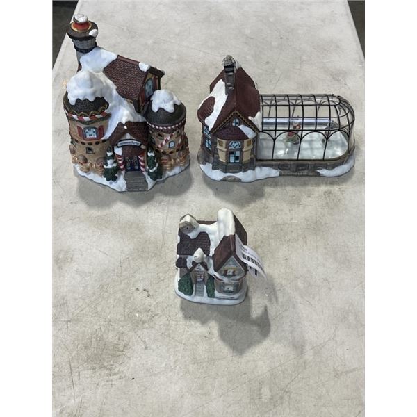 3 CHRISTMAS VILLAGES - SKATING RINK, GINGER BREAD FACTORY, AND HOUSE