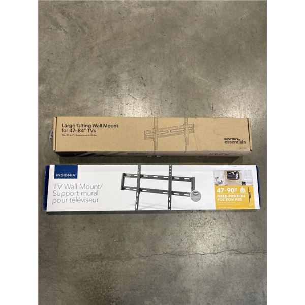 INSIGNIA 47-90" TILTING WALL MOUNT AND BBE LARGE 37-90" FIXED TV WALL MOUNT