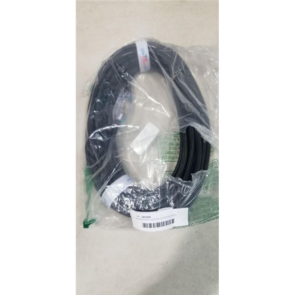 AS NEW 50FT INDOOR OUTDOOR HEAVY DUTY LIGHTED 3 WIRE EXTENSION CORD, BLACK, 16AWG