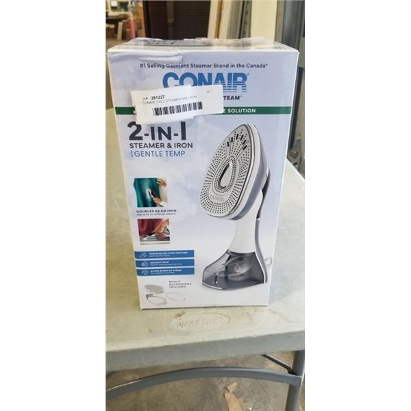 CONAIR 2 IN 2 STEAMER AND IRON