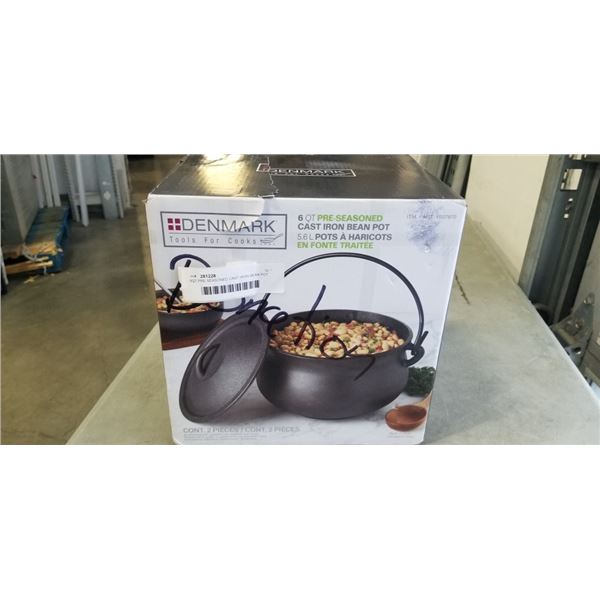 6QT PRE SEASONED CAST IRON BEAN POT