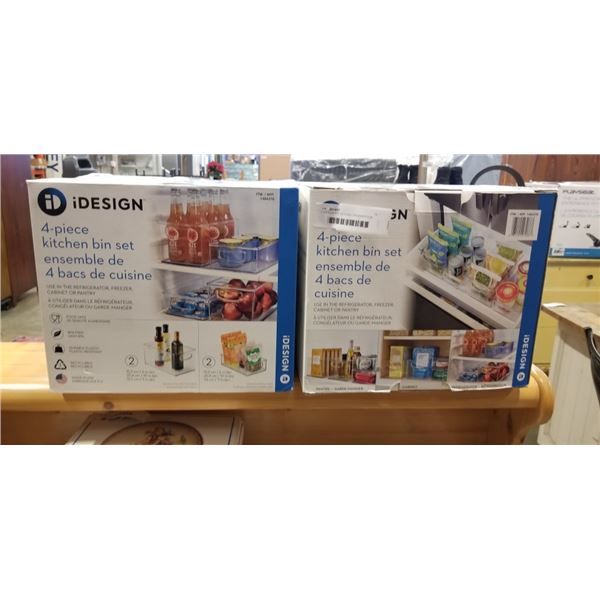 2 IDESIGN 4PC KITCHEN ORGANIZATION BINS