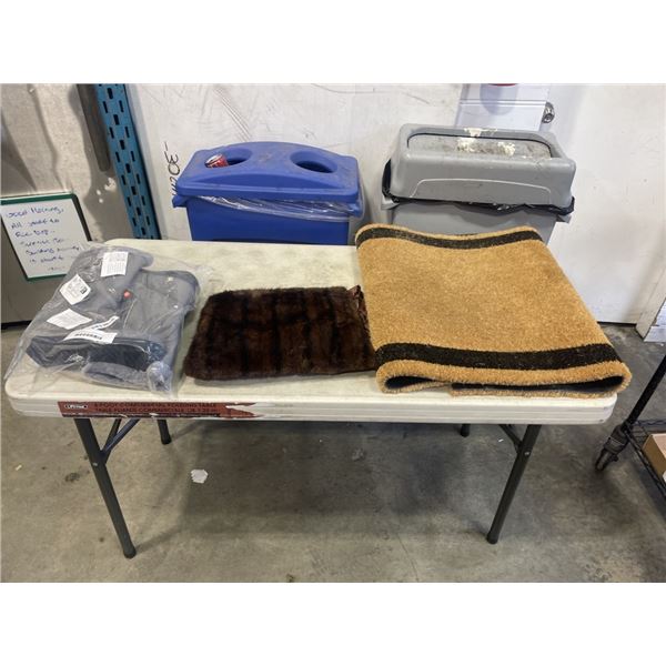 NEW SIZE 42 WOMENS WINTER BOOTS, DOOR MAT AND FUR BAG