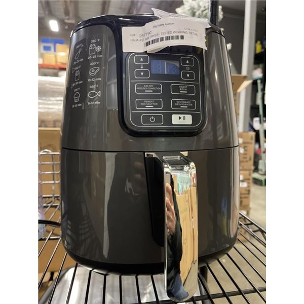 AS NEW NINJA 4QT AIR FRYER - TESTED WORKING, RETAIL $104