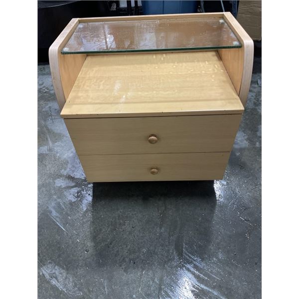 MODERN GLASS TOP NIGHT STAND